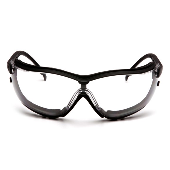 Pyramex Safety - V2G - Black Frame/Clear Anti-Fog Lens, Pricer per Box of 12