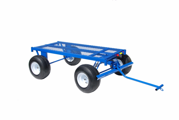 Four Wheel Utility Trailer - Mesh Deck, 36" X 60", MESH DECK - 18" PNEUMATIC TIRES